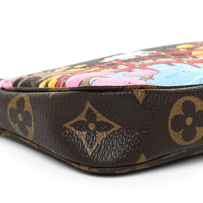 Louis Vuitton Monogram 2021 Christmas Animation Japanese Garden Mini Pochette Accessories Wisteria Pink 9 of 10