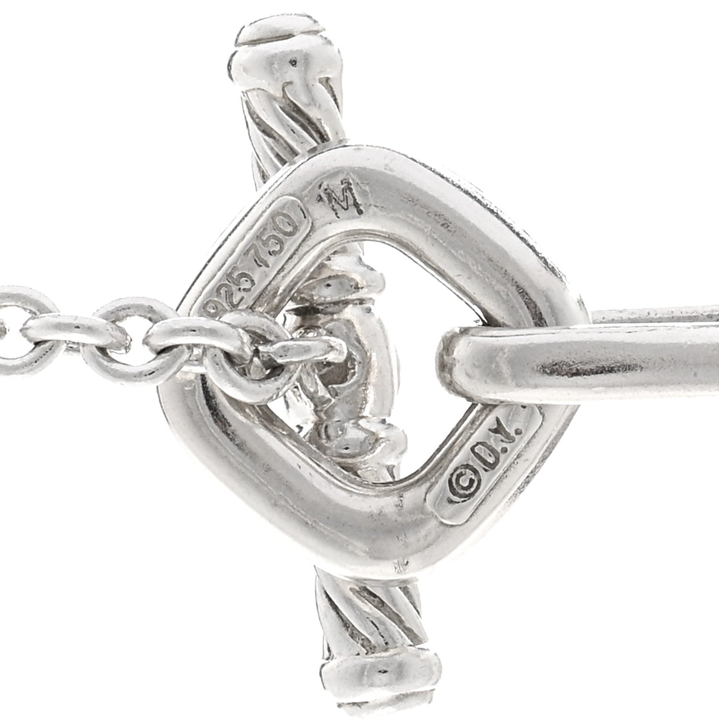 Sterling Silver 18K Yellow Gold Cable Heart Figaro Necklace