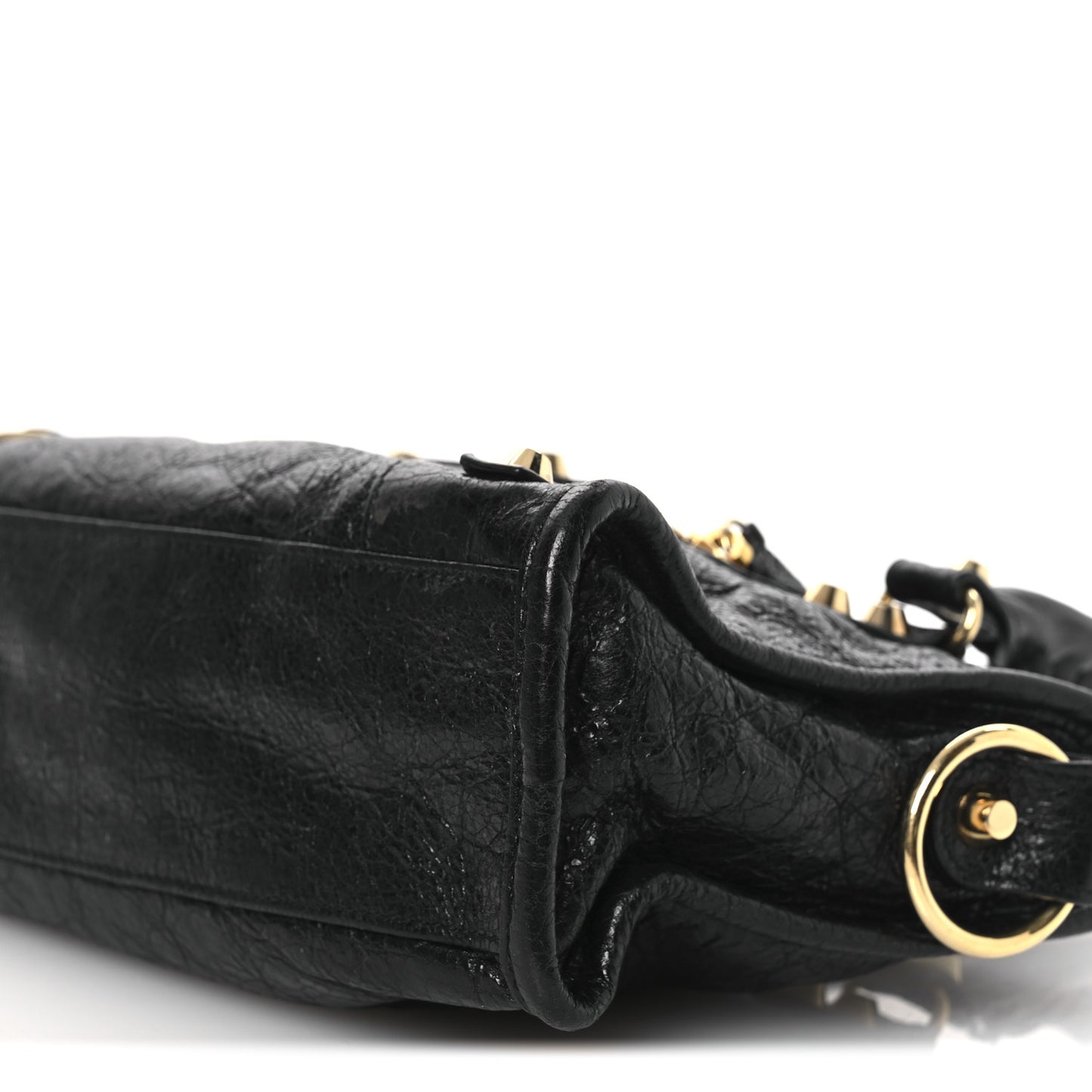 Agneau Classic Gold Hardware Mini City Black