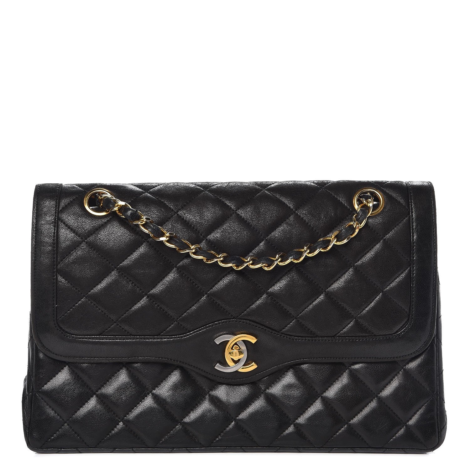 Chanel Lambskin Quilted Medium Double Flap Black 1 of 13
