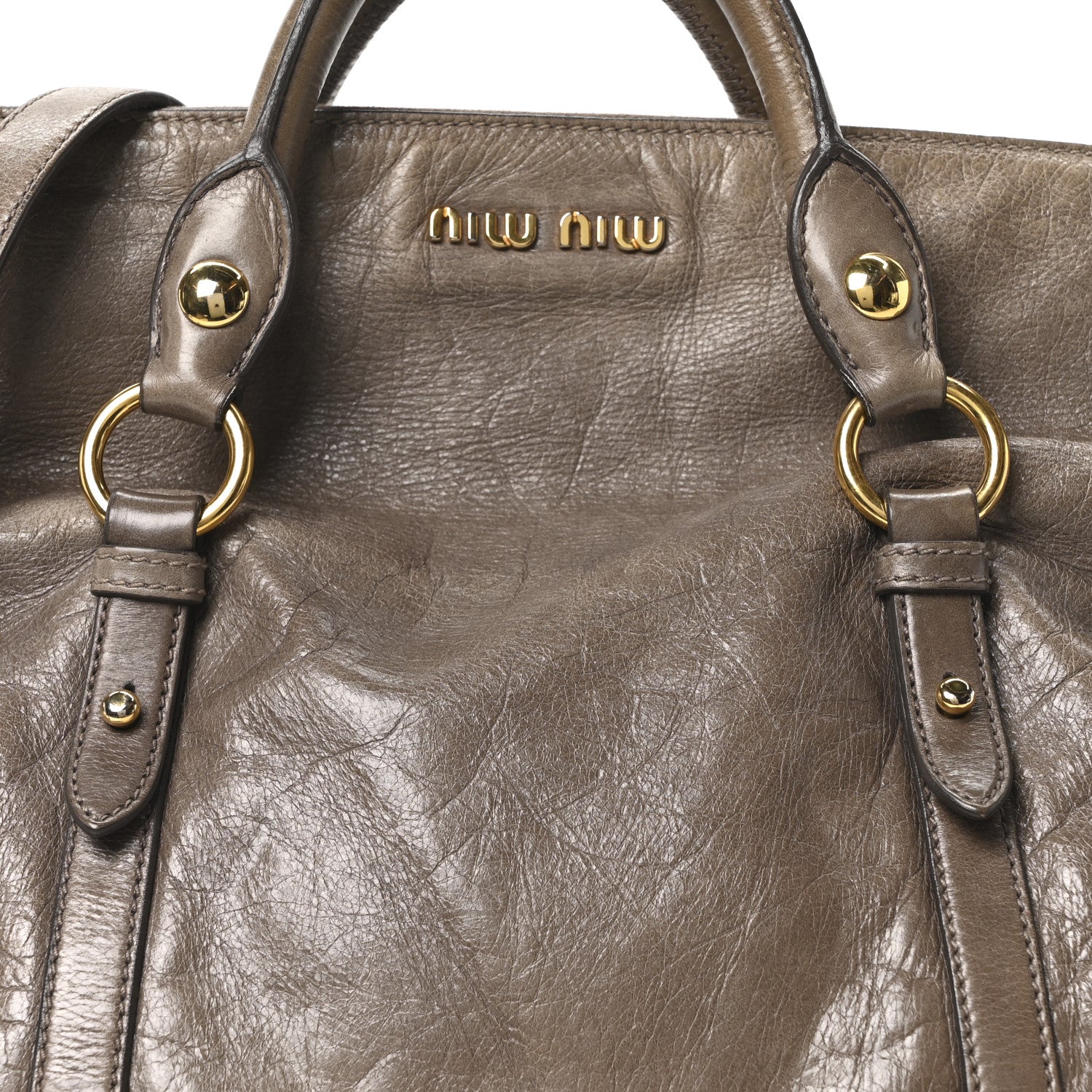 Miu Miu Vitello Lux Bow Bag Pomice 7 of 9