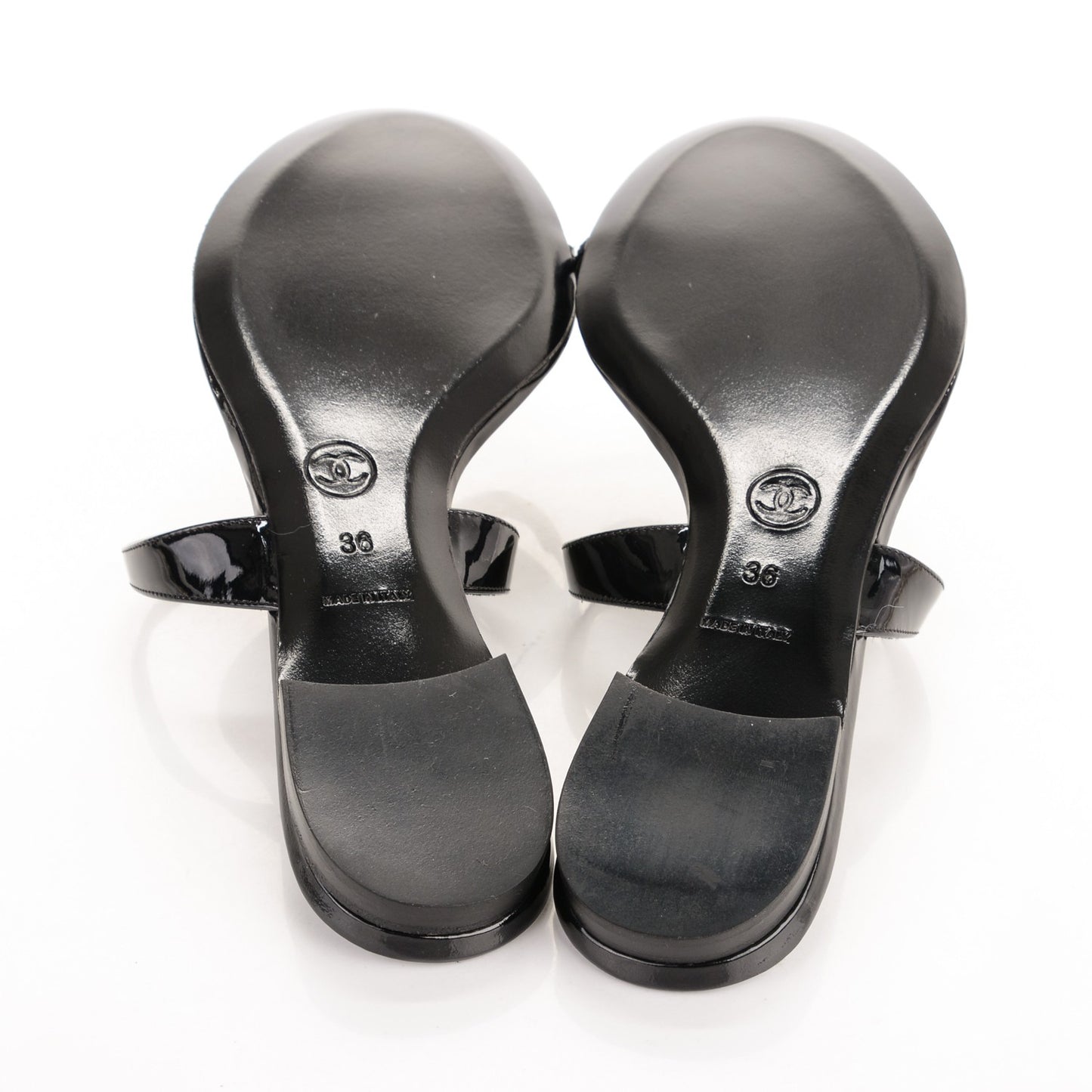 Patent CC Toe Ring Sandals 36 Black