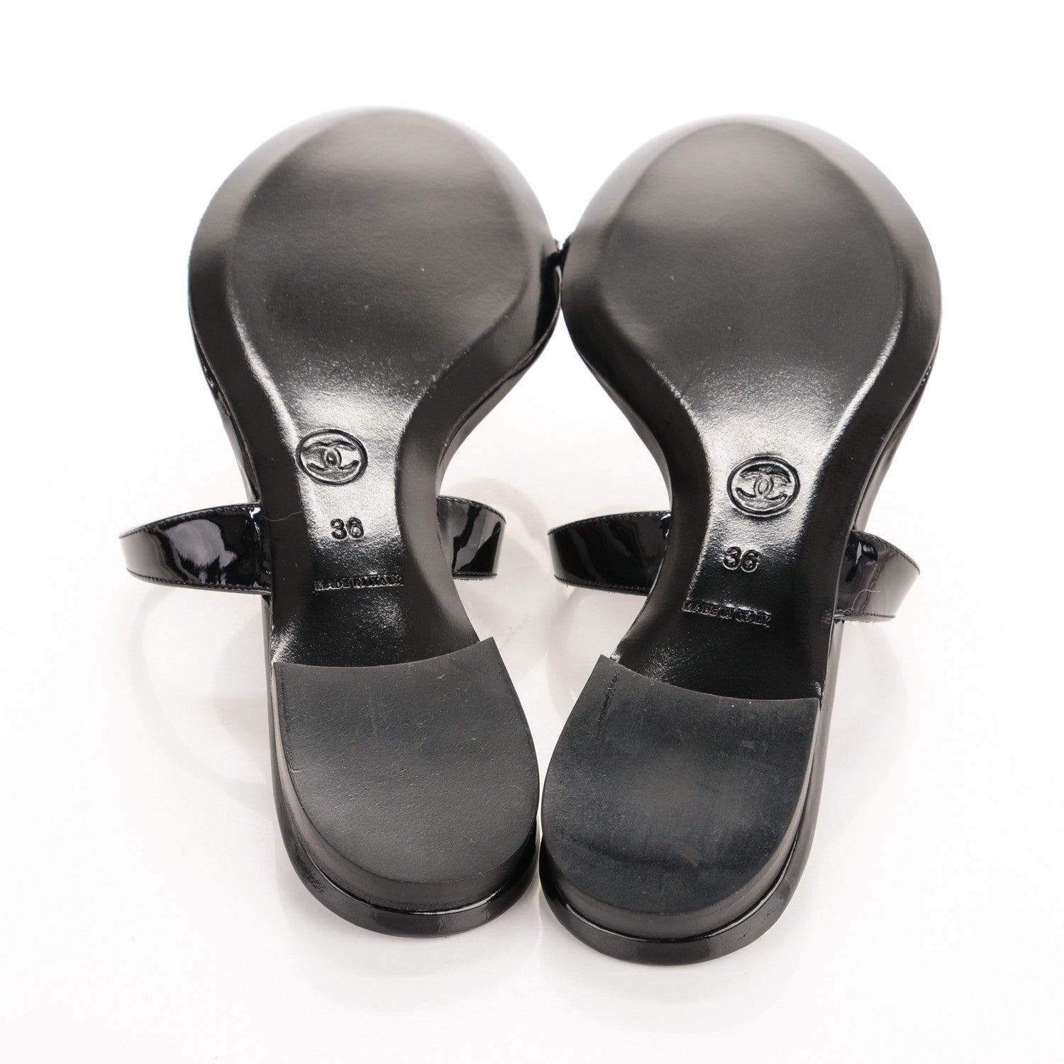 Chanel Patent CC Toe Ring Sandals 36 Black 6 of 7