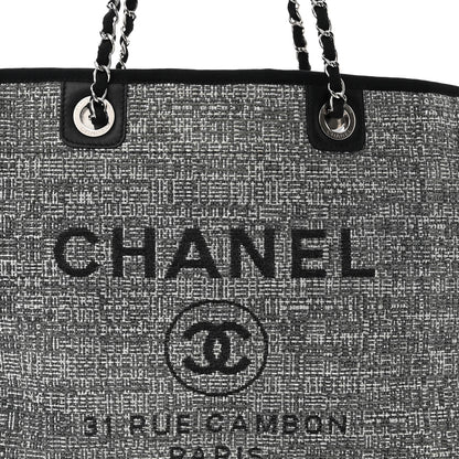 Chanel Canvas Small Deauville Tote Charcoal 7 of 9
