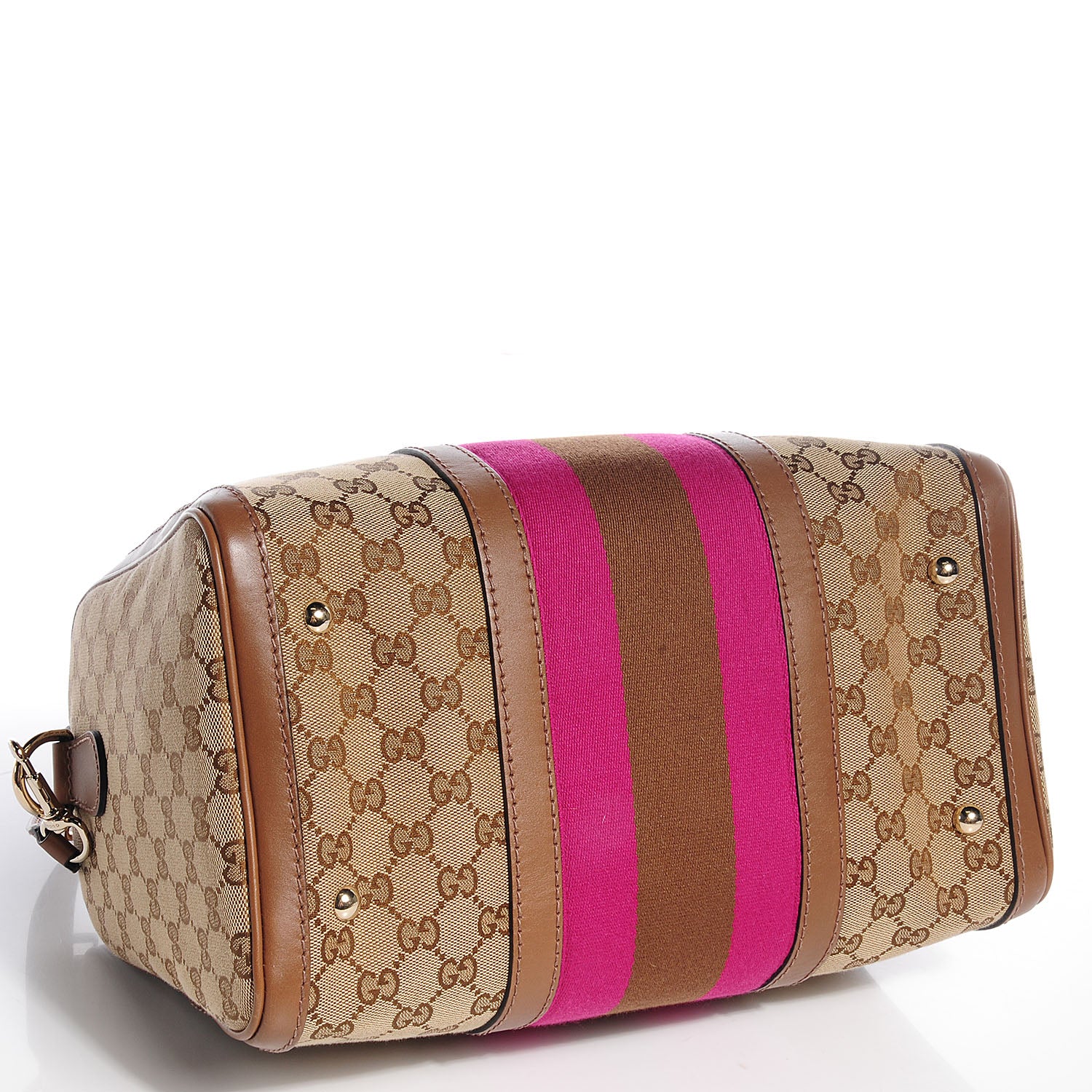 Gucci Monogram Vintage Web Medium Boston Maple Brown 4 of 9