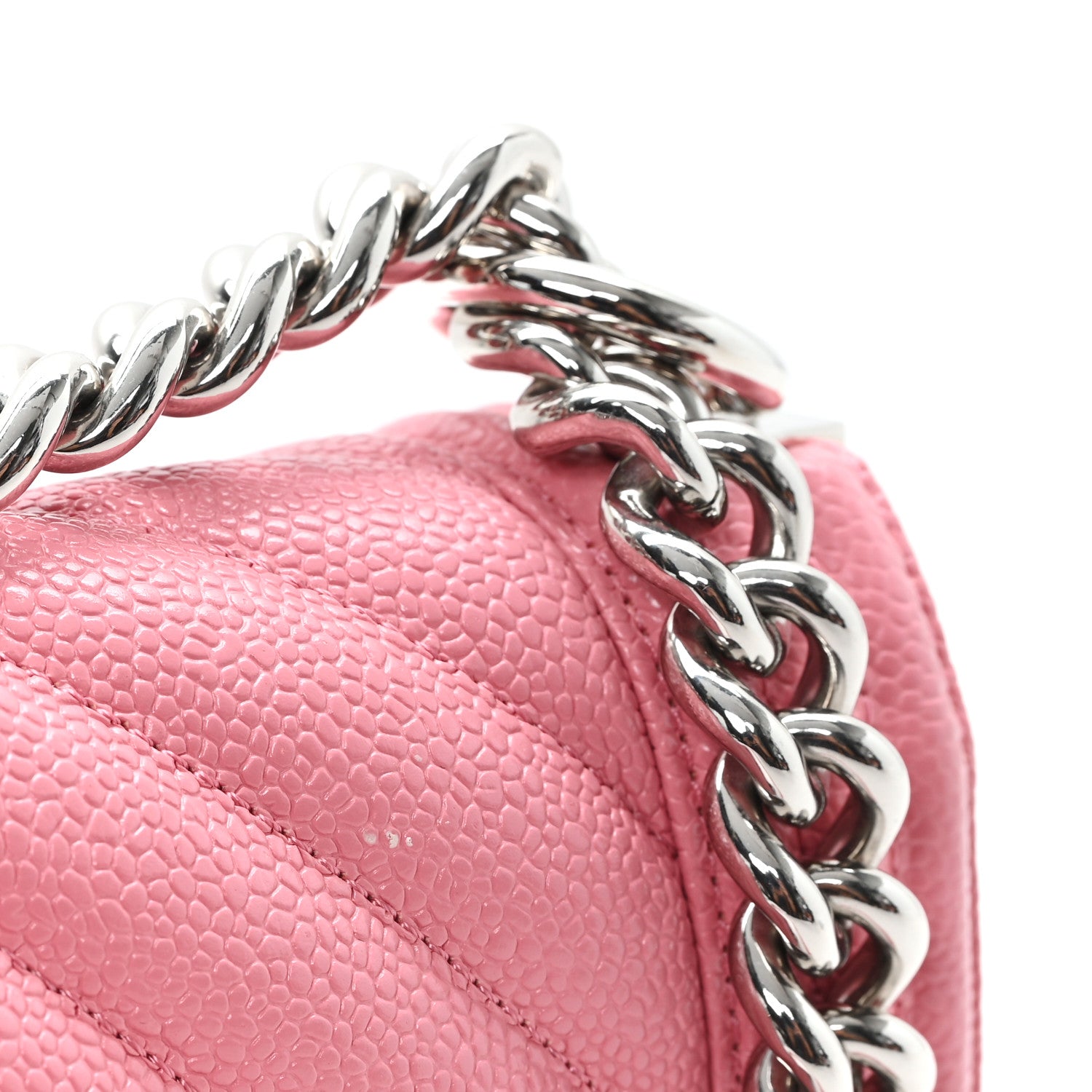 Chanel Caviar Chevron Quilted Medium Boy Flap Pink 11 of 11