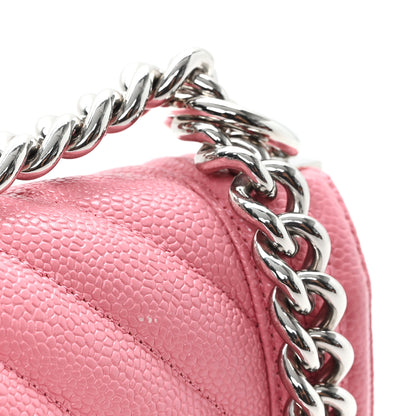Chanel Caviar Chevron Quilted Medium Boy Flap Pink 11 of 11