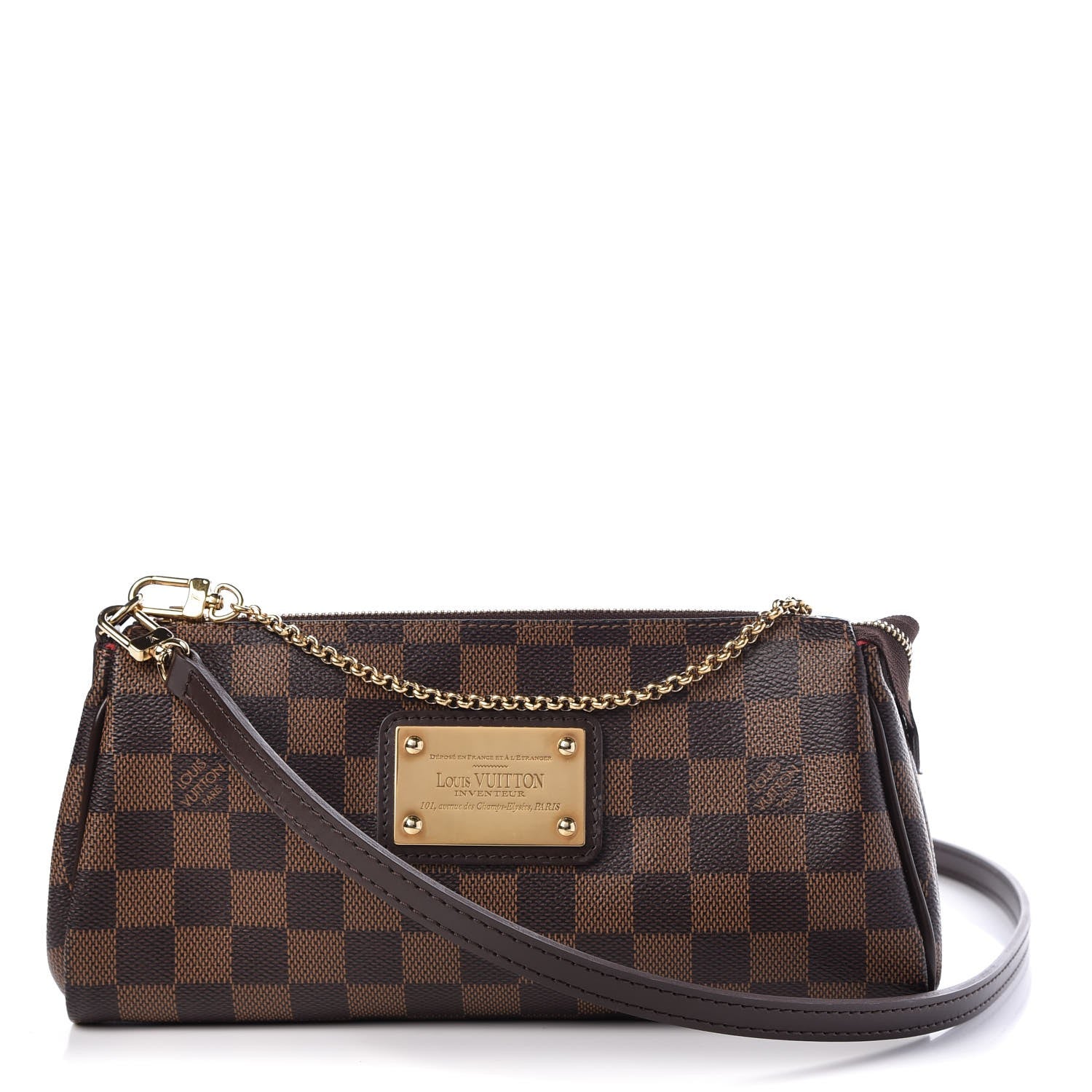 Louis Vuitton Damier Ebene Eva Clutch 1 of 8