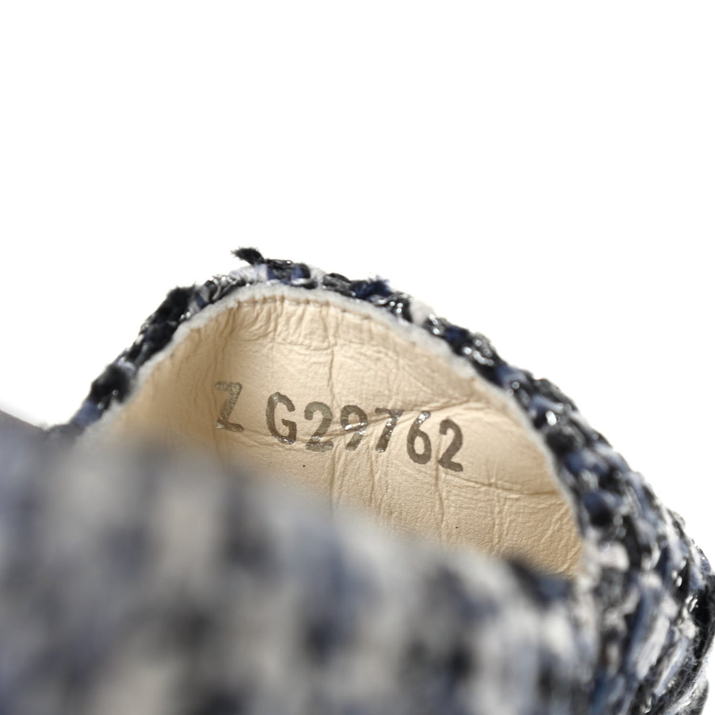 Metallic Tweed Lambskin CC Espadrilles 37 Blue Black Silver