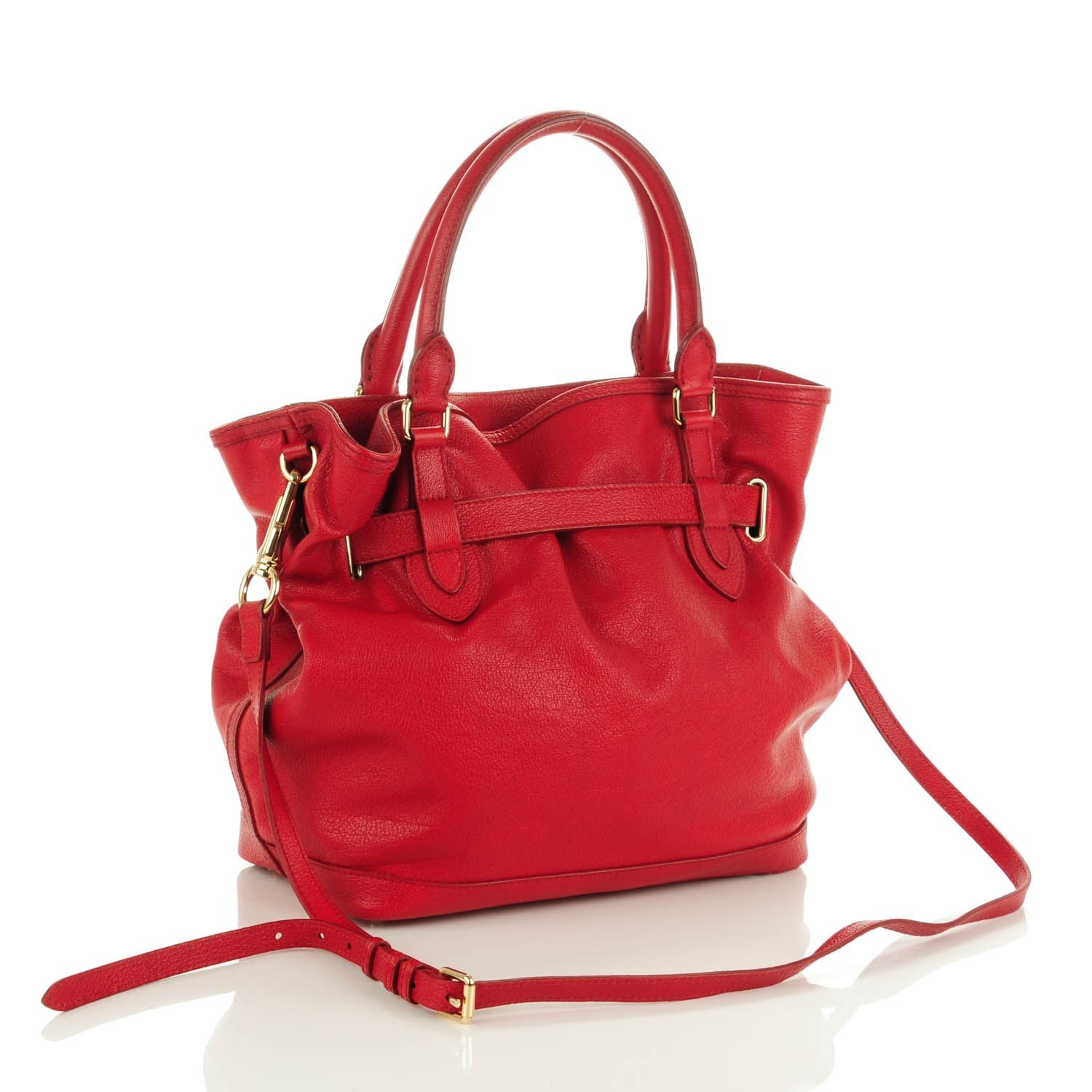 Burberry Grainy Calfskin Medium Golderton Tote Military Red 3 of 8