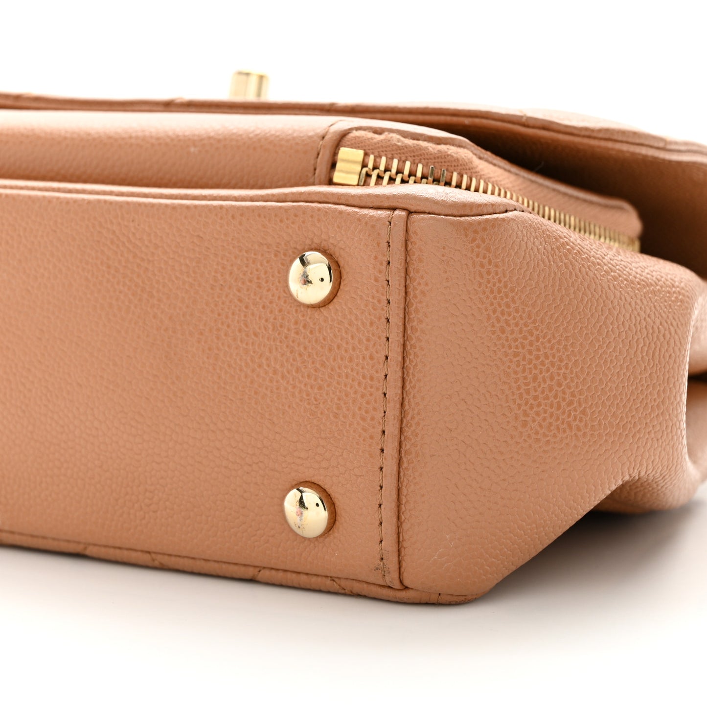 Caviar Quilted Small Business Affinity Flap Camel