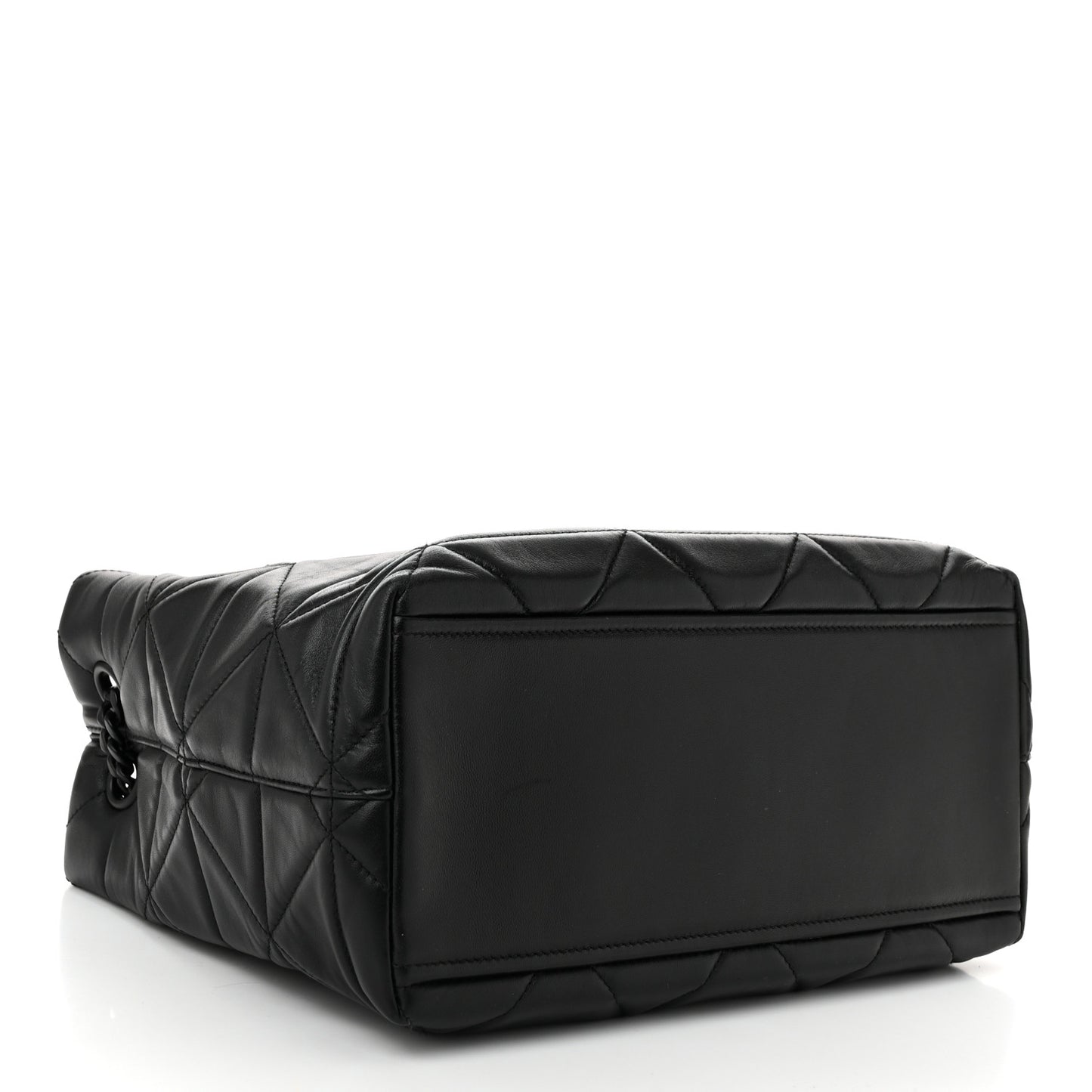 Nappa Quilted Monochrome Chain Tote Bag Black