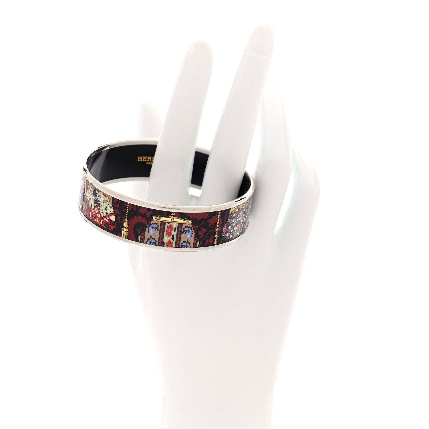 Hermes Enamel Printed Cachemire de Tamara Wide Bracelet 62 2 of 5