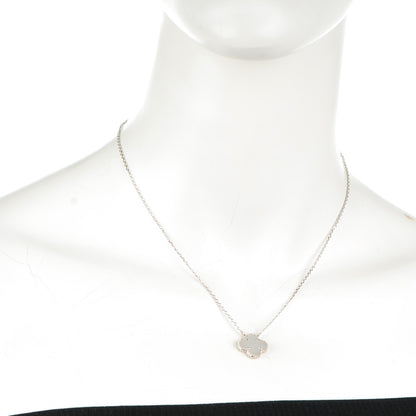 Van Cleef & Arpels 18K White Gold Mother of Pearl Vintage Alhambra Pendant Necklace 2 of 7