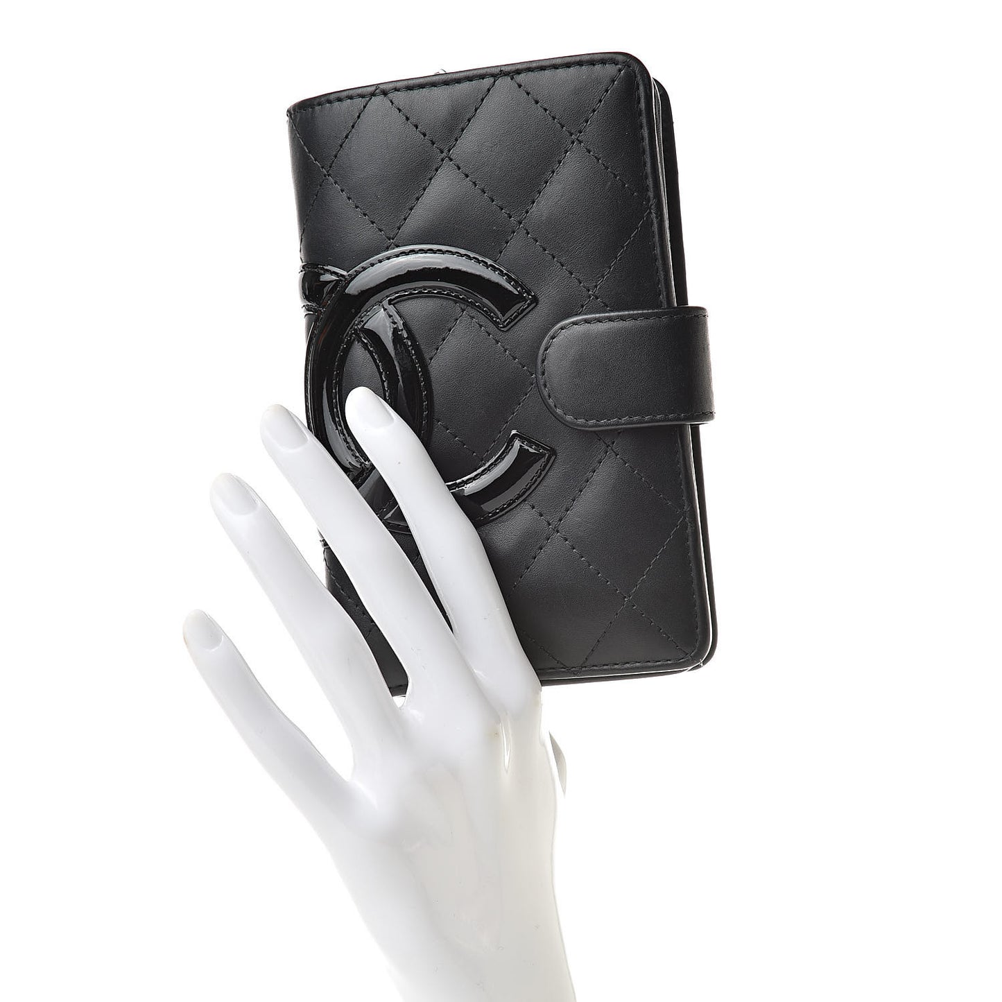 Calfskin Cambon Zipped Pocket Wallet Black