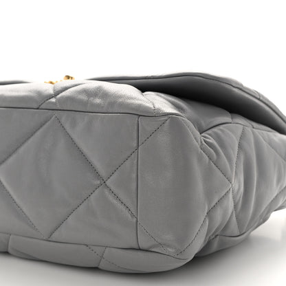 Chanel Lambskin Quilted Maxi Chanel 19 Flap Grey 10 of 10