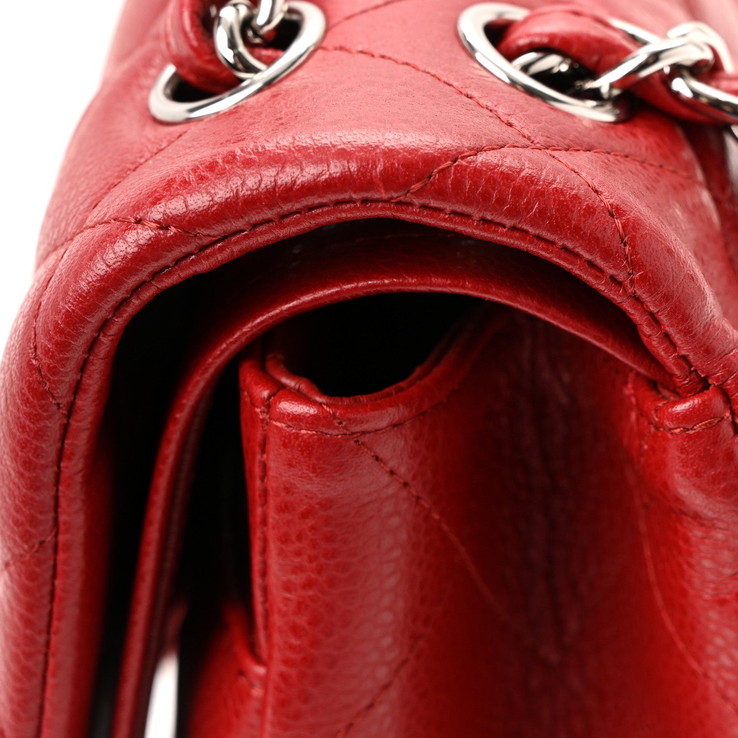 Chanel Caviar Quilted Jumbo Double Flap Dark Red 39 of 40