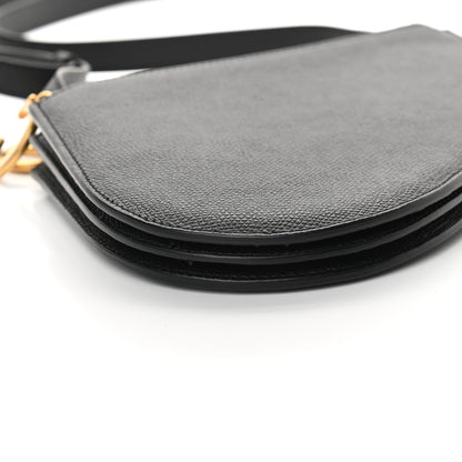 Christian Dior Grained Calfskin Saddle Pouch With Strap Black 9 of 10