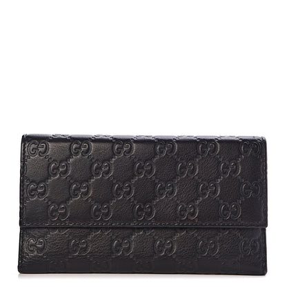 Gucci Guccissima Continental Flap Wallet Black 1 of 13