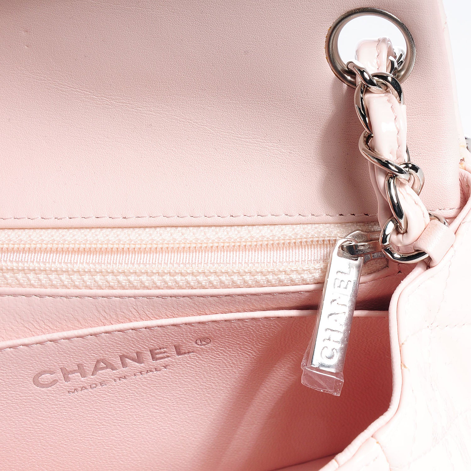 Chanel Patent Quilted Mini Square Flap Light Pink 9 of 10