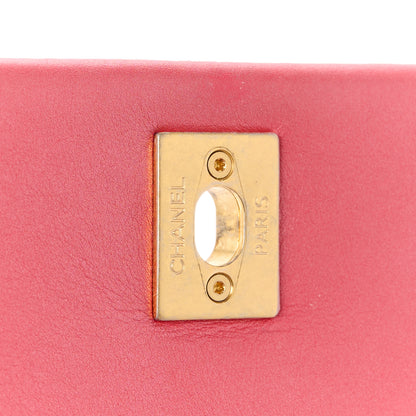 Chanel Metallic Calfskin Quilted Top Handle Flap Dark Pink 7 of 12