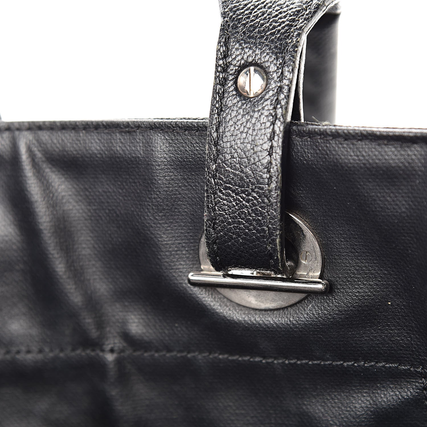 Chanel Coated Canvas Quilted Small Paris Biarritz Tote Black 16 of 22