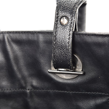 Chanel Coated Canvas Quilted Small Paris Biarritz Tote Black 16 of 22