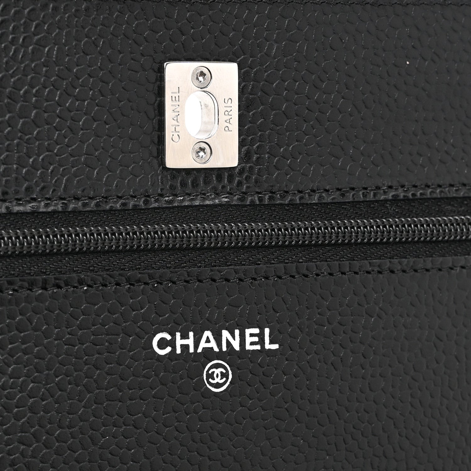 Chanel Caviar Quilted CC Turnlock Wallet On Chain WOC Black 6 of 12