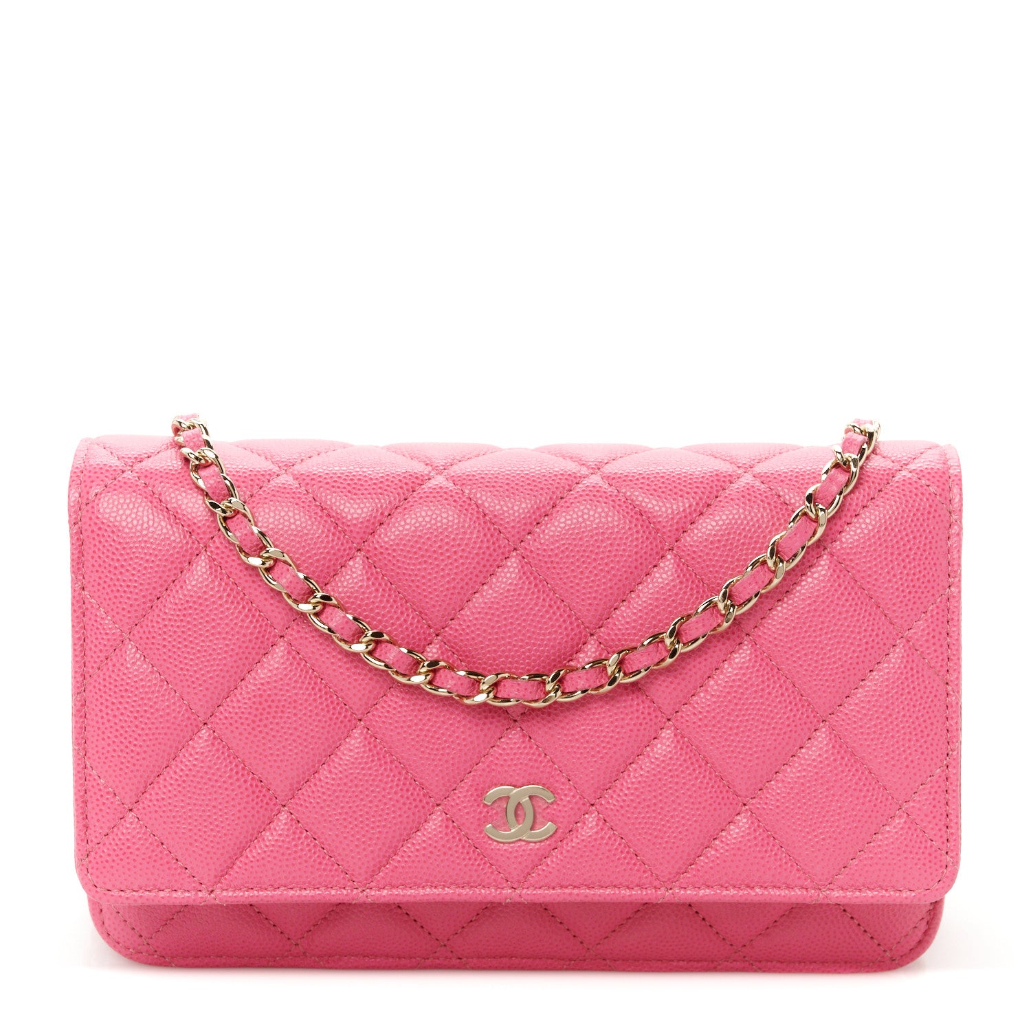 Chanel Caviar Quilted Wallet on Chain WOC Pink 1 of 11