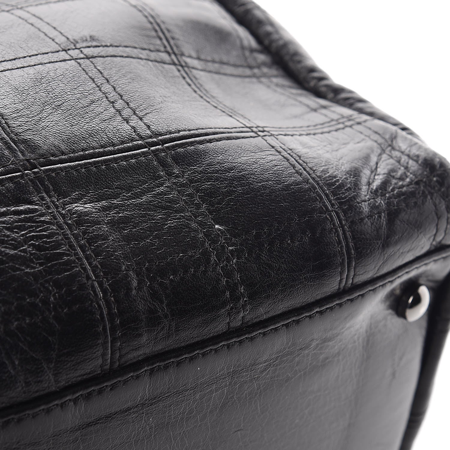 Chanel Lambskin Square Stitched Lax Accordion Shoulder Bag Black 11 of 13