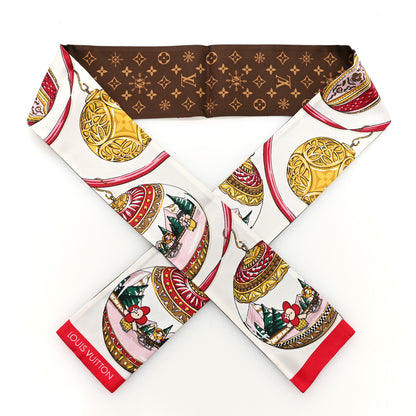 Louis Vuitton Silk Monogram 2023 Christmas Animation Ornaments Bandeau Brown Multicolor 1 of 3