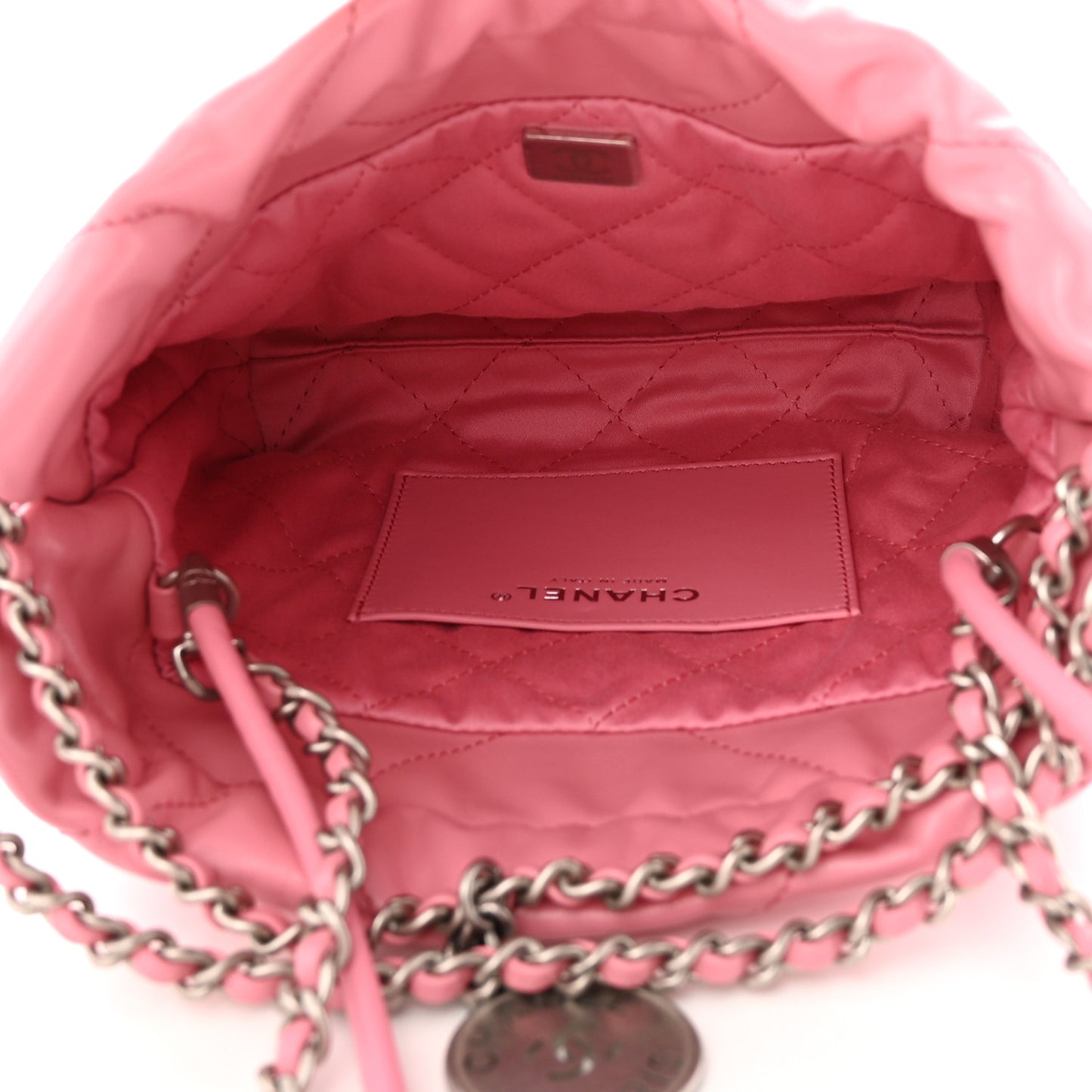 Shiny Calfskin Quilted Mini Chanel 22 Pink