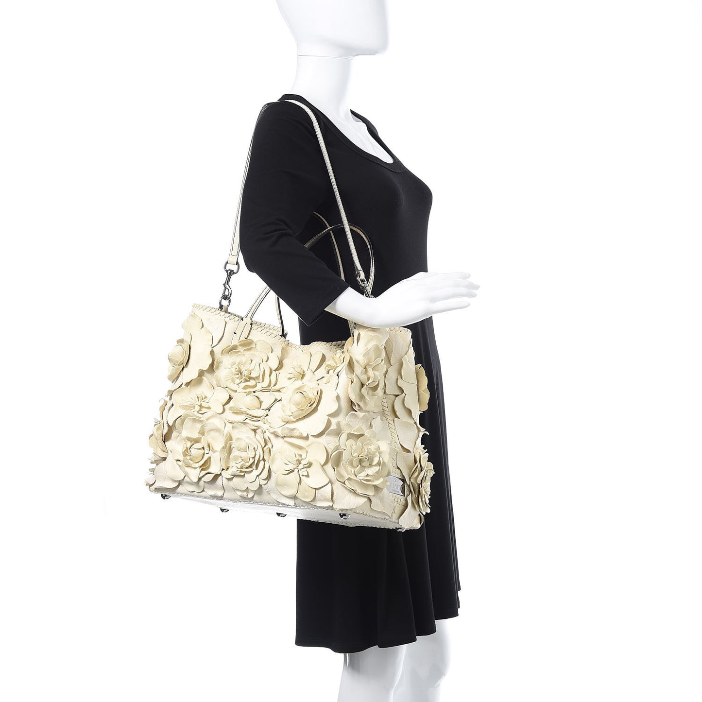 Nappa Floral Tote White