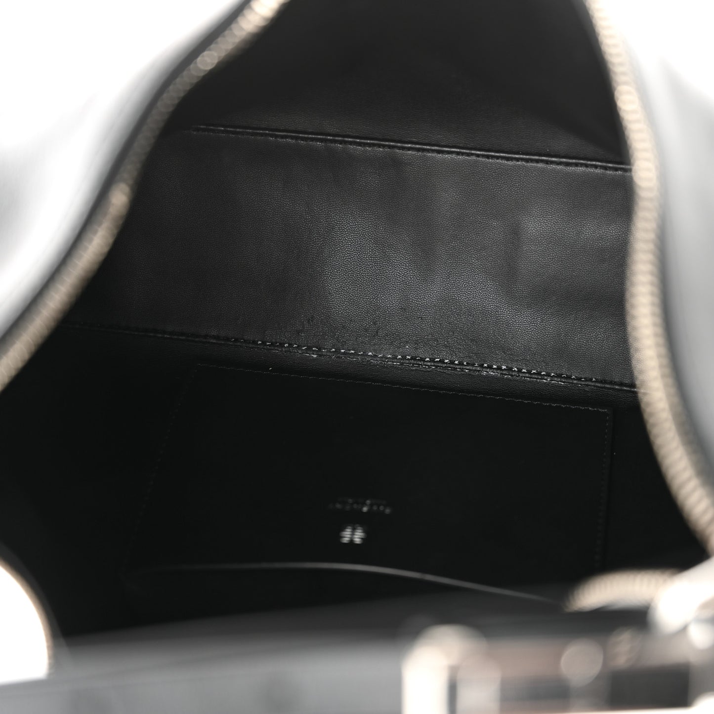 Smooth Calfskin Medium Moon Cut Out Shoulder Bag Black