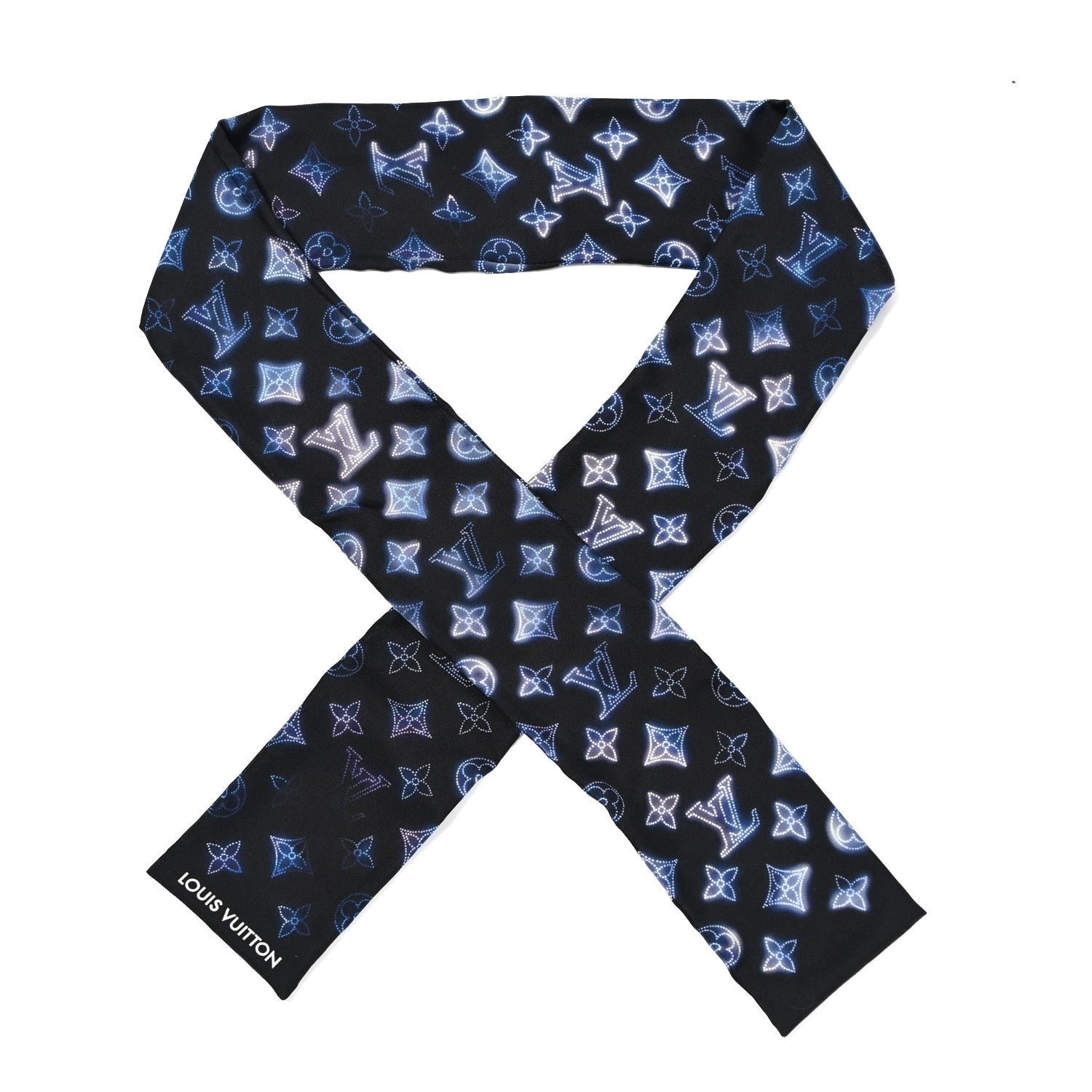 Louis Vuitton Silk Monogram Flight Mode Bandeau Blue 1 of 6