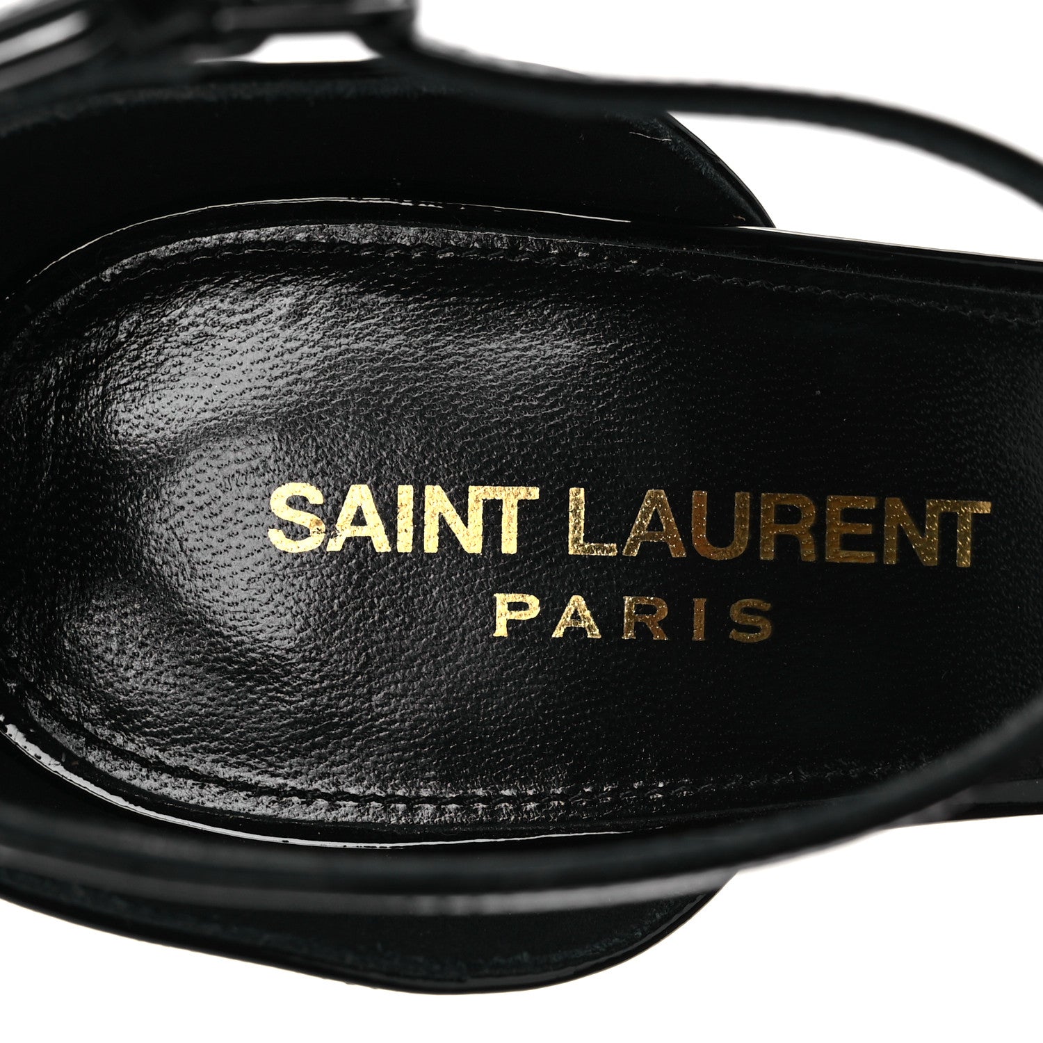 Saint Laurent Patent Calfskin Opyum 85 Sandals 37.5 Black 9 of 11