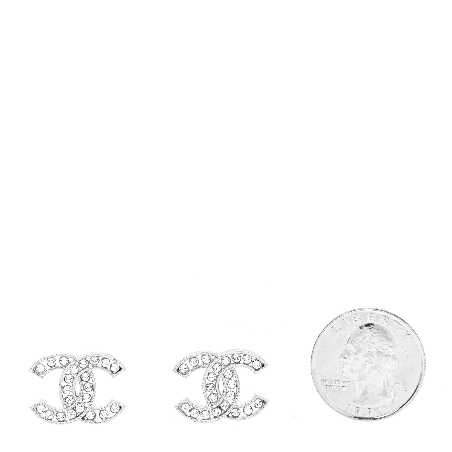 Crystal CC Earrings Silver