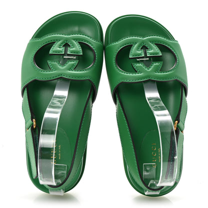 Gucci Cosmos Softy Calfskin Interlocking G Slingback Sandals 36.5 New Shamarock 2 of 9
