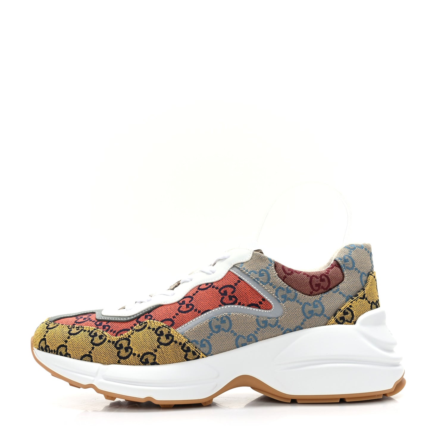 Monogram Multicolor Mens Rhyton Sneakers 8 Yellow Blue Great White Tabasco