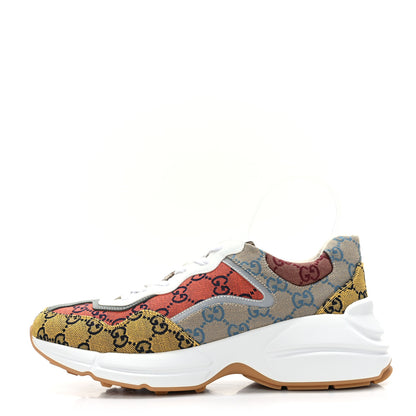 Gucci Monogram Multicolor Mens Rhyton Sneakers 8 Yellow Blue Great White Tabasco 1 of 8
