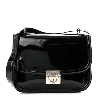 Salvatore Ferragamo Patent Jody Shoulder Bag Black 1 of 12