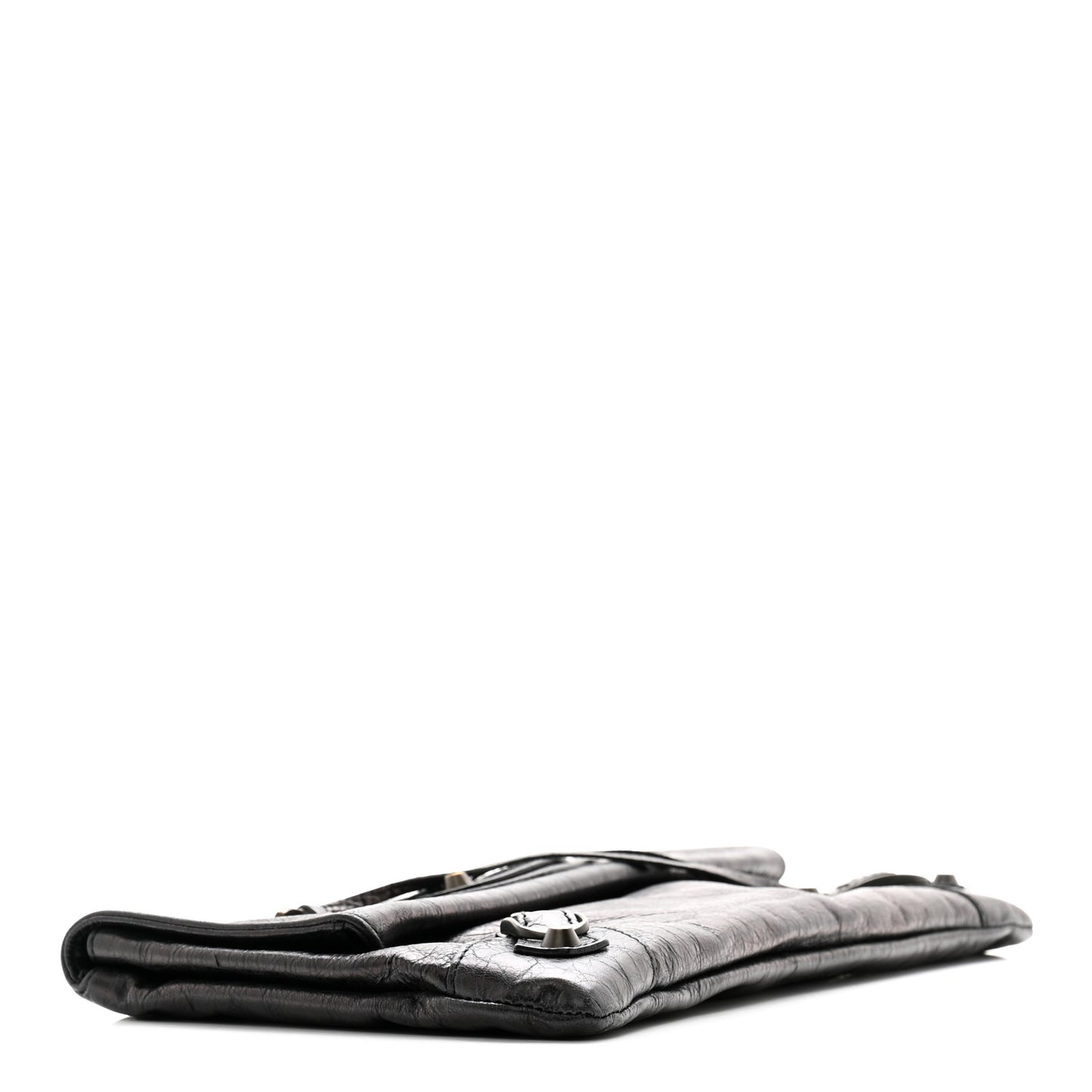 Agneau Classic Hardware Envelope Clutch Black