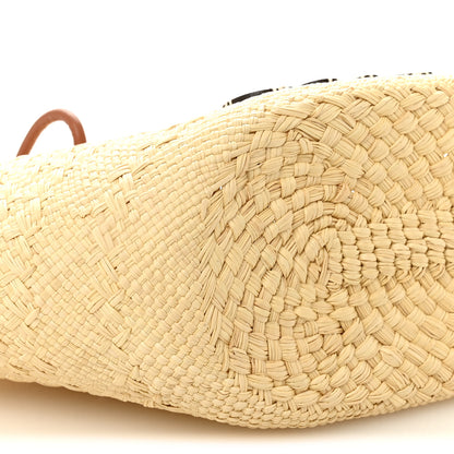 Loewe Calfskin Raffia Small Anagram Basket Tote Bag Natural Tan 9 of 10