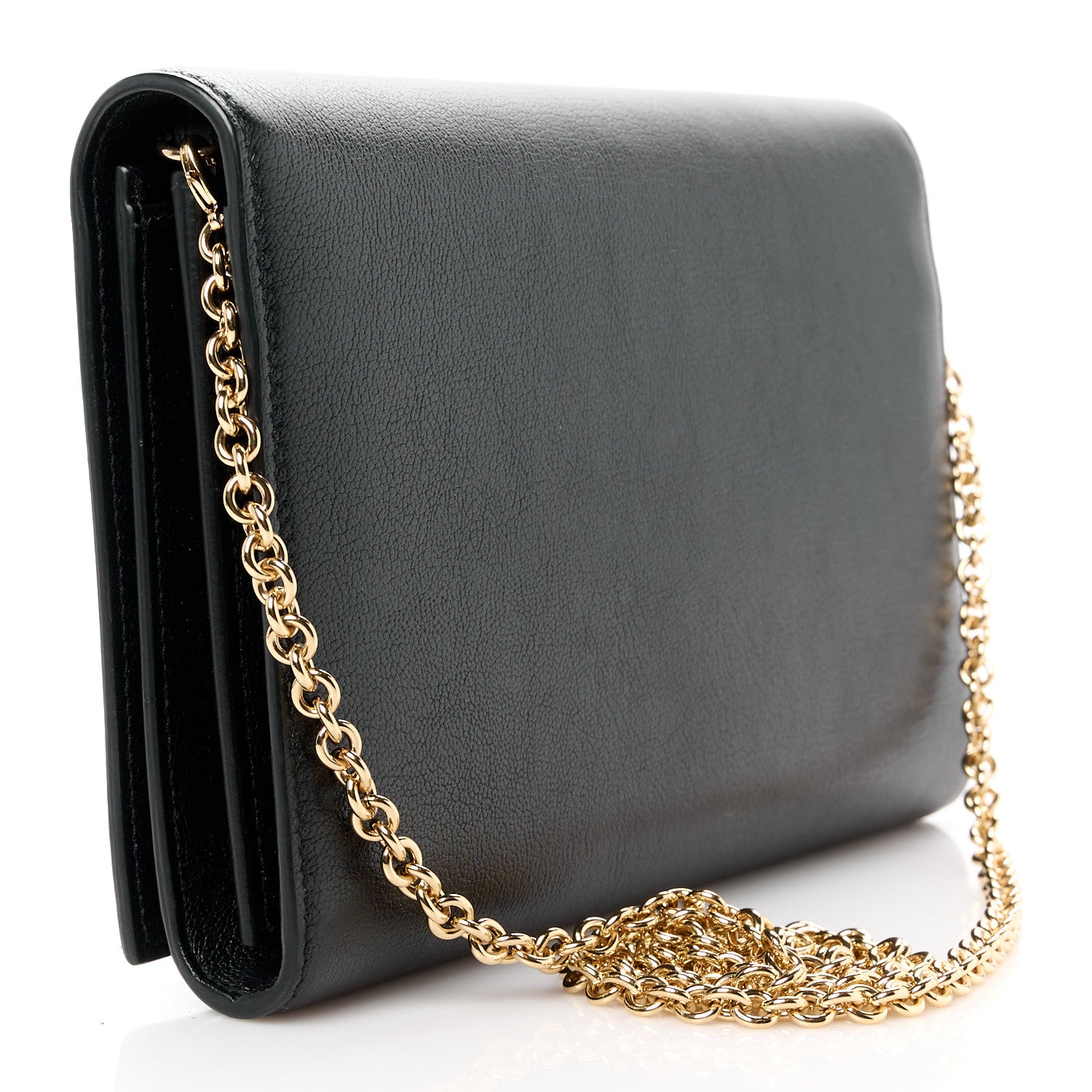 Saint Laurent Calfskin Monogram Belle de Jour Chain Clutch Black 3 of 10