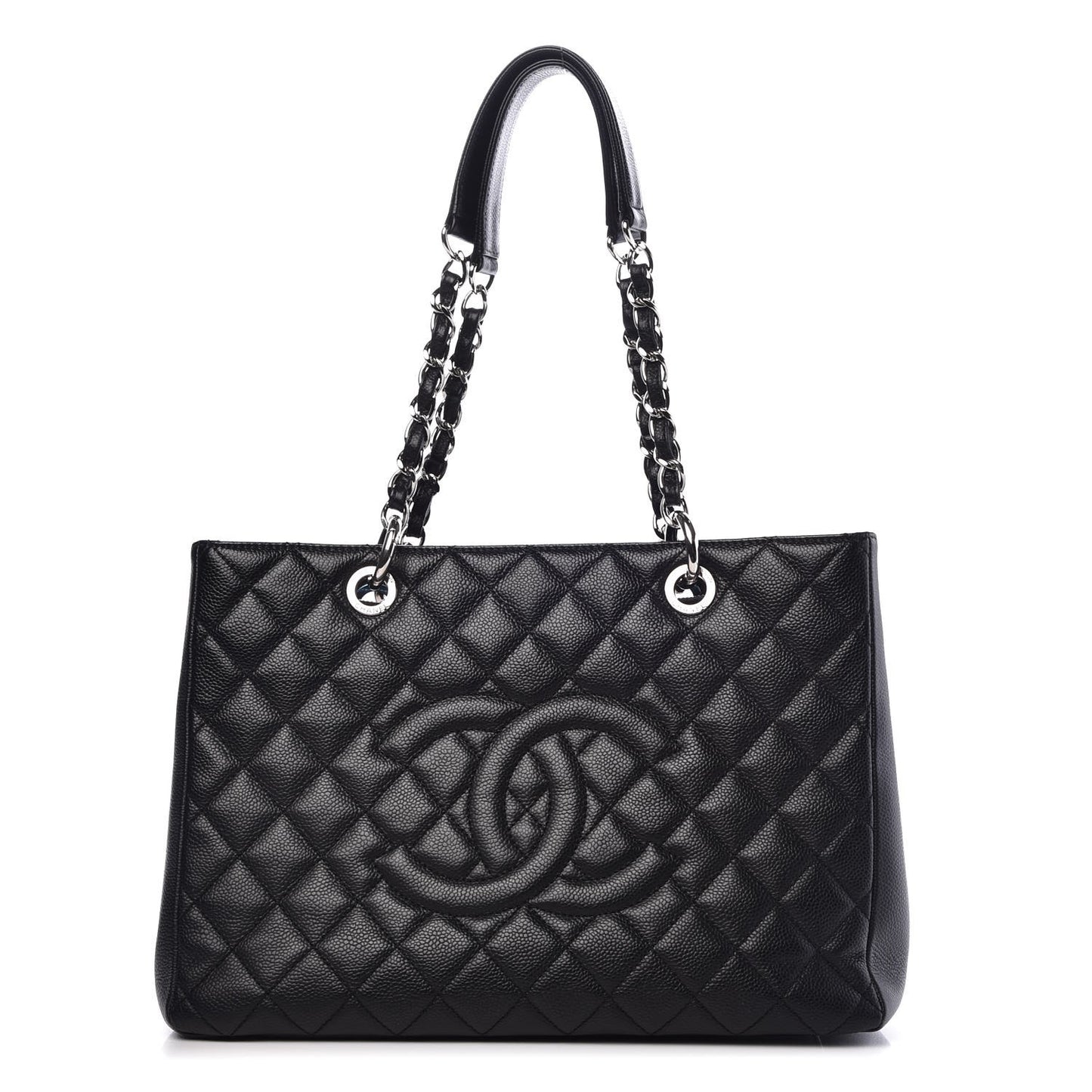 Caviar Quilted Grand Shopping Tote GST Black