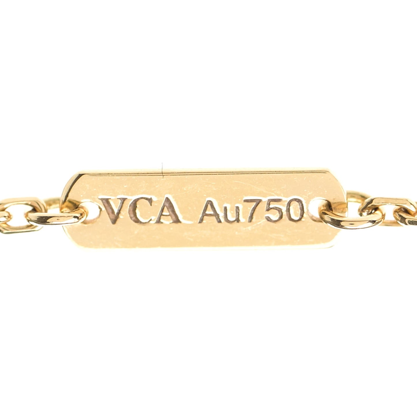 18K Yellow Gold Mother of Pearl Vintage Alhambra Pendant Necklace