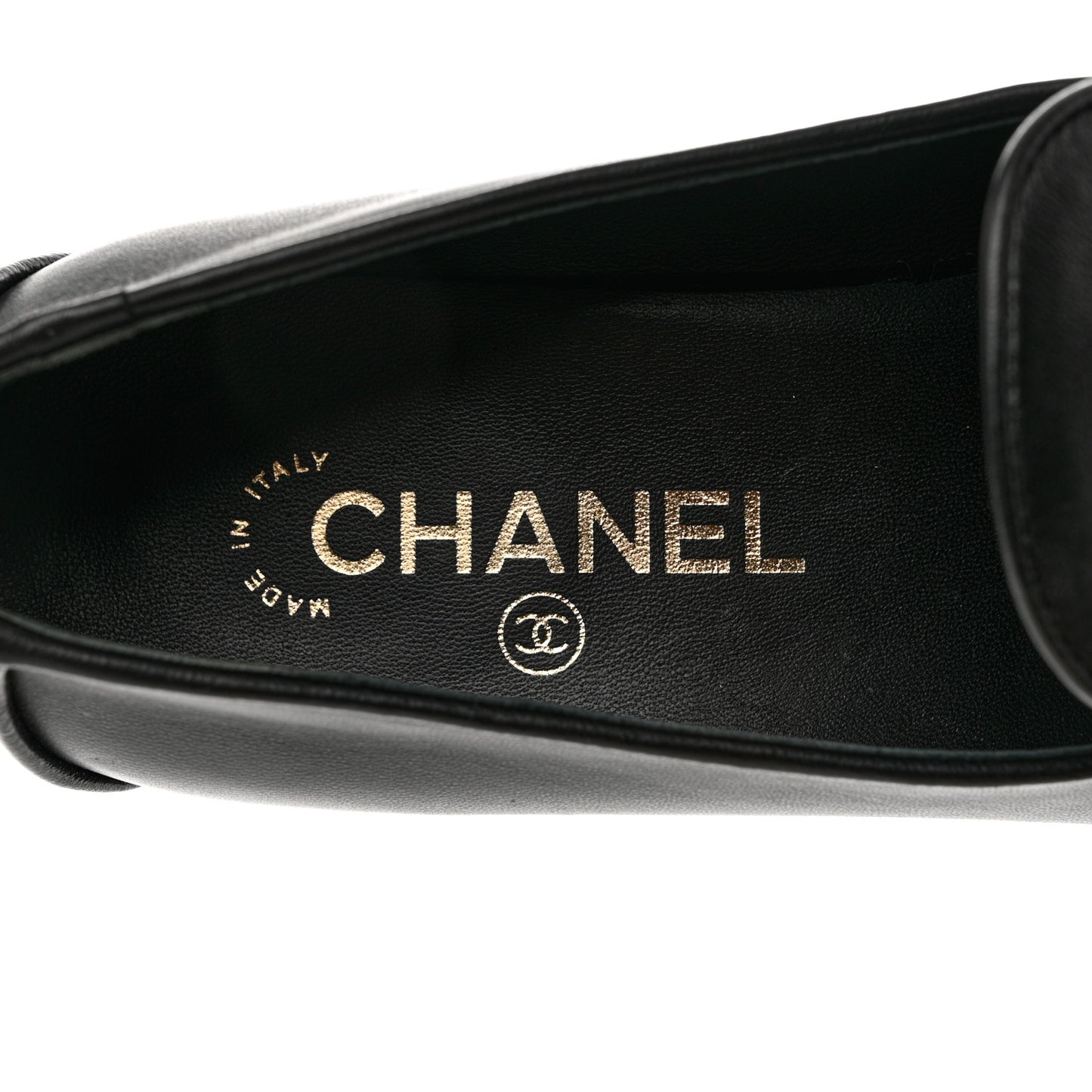 Lambskin Quilted Boy Loafers 38 Black