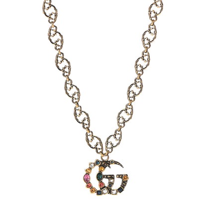 Gucci Crystal Marmont Necklace Aged Gold Multicolor 1 of 8