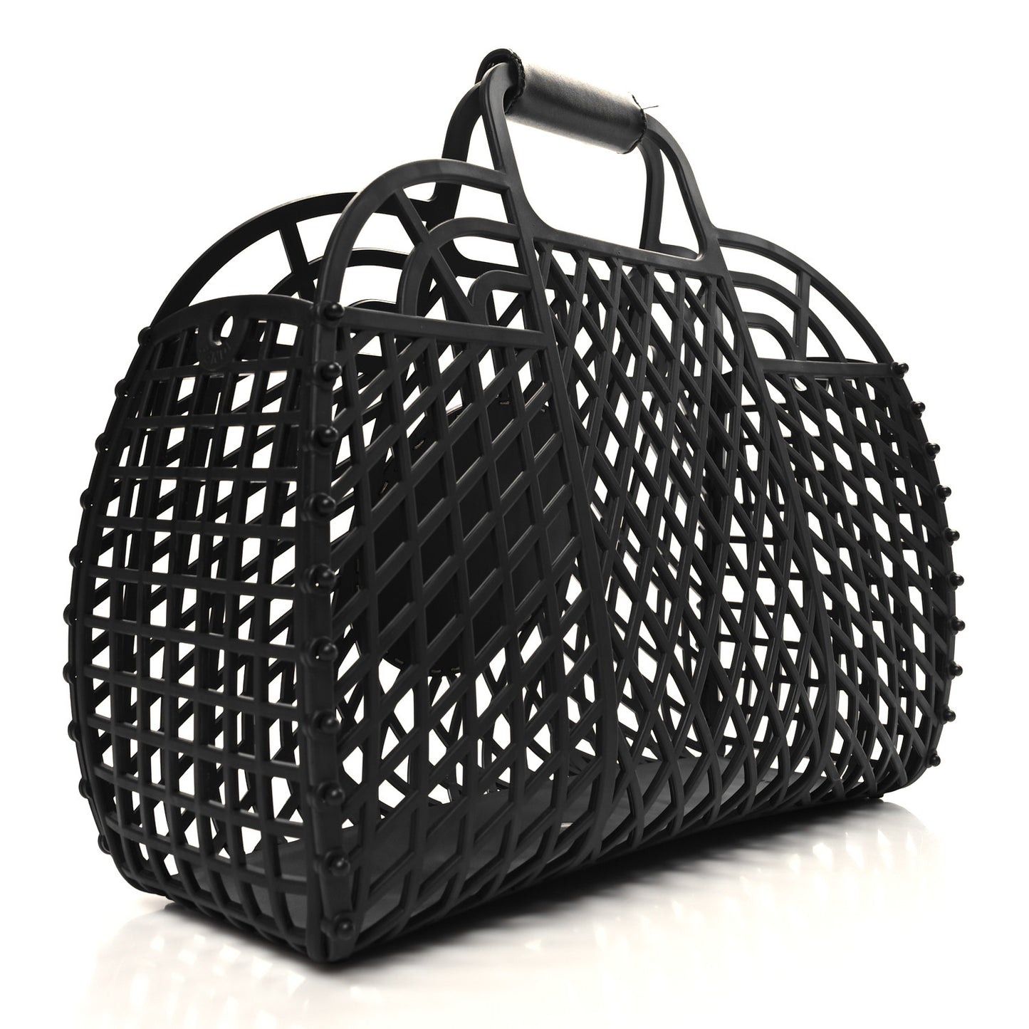 Recycled Plastic Vitello Liberty Matte Medium Fendi Basket Black Miele Scuro
