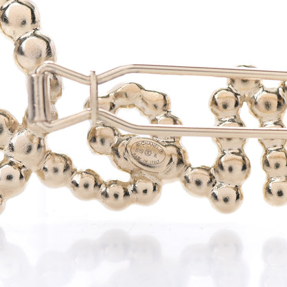 Chanel Metal Glass Swirling Pearls Hair Clip Gold 3 of 4